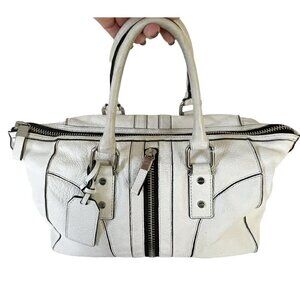 MILLY Jayden White Zip Satchel Bag